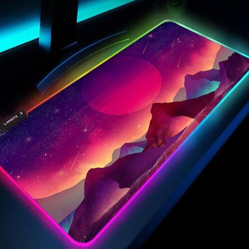 Rgb Mousepad Retrowave Synthwave Art Table Rubber Mouse Durable Desktop Free Shipping Large Mouse Pad Keyboards Mat DropShipping