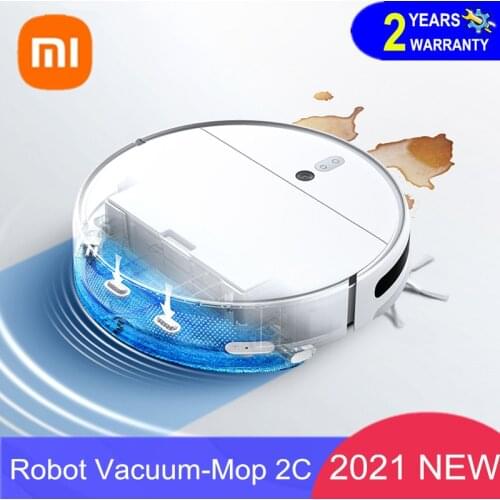 2021 Xiaomi Mijia 2C Robot Vacuum Cleaner Mop for Home 2700PA Cyclone Suction Wet Mopping Floor Washing Cleaner Planned Path