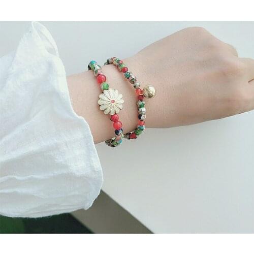 Handmade Ancient Wind Jewelry Hanfu Xiaoqingxin Burned Blue Cloisonne Craft Girls Performing Photo Bracelet String