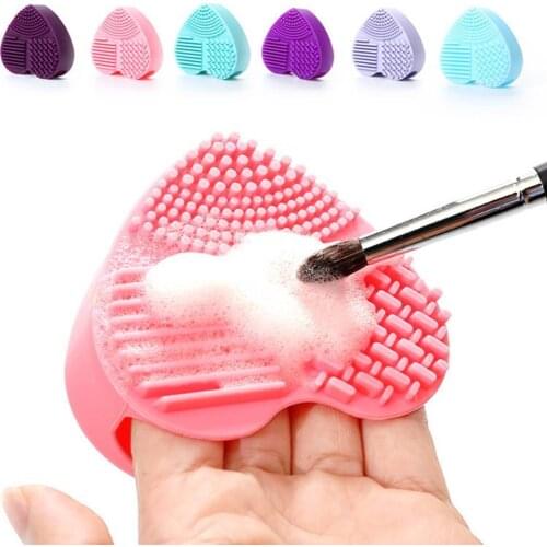 Love Heart Wash Cosmetic Brushes Cleaner Foundation Eyeshadow Silicone Makeup Tool Cleaning Scrubber Manual cleaning tool