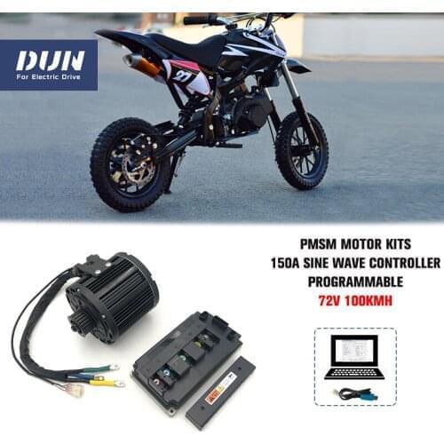 QS 72V 100KPH 138 3000W PMSM Mid Drive Motor with Belt Design 180A EM150S Votol Controller For Electric Motorcycle