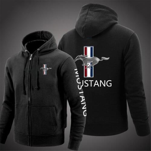 New Spring Autumn 2021 Mens Mustang Logo Printing Hoodies Jacket Mans Casual Comfortable Fleece Decal Zipper Sweatshirts Coats