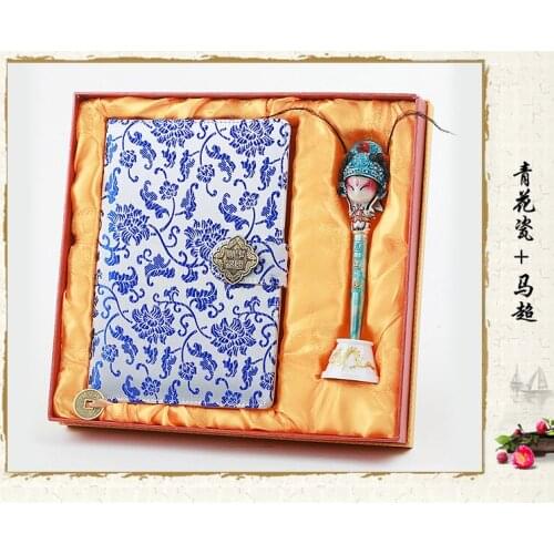 Unique style,creative stationary gift, notebook, facial makeup pen combination, Chinese style special gift to foreigners
