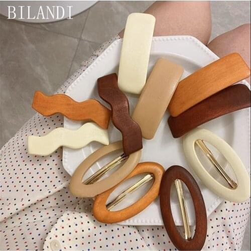 Bilandi Vintage 2021 New Oval Geometric Hairpin For Girls' Head Wear Hairpins Barrettes Bangs Side Clips Hair Accessories Gifts