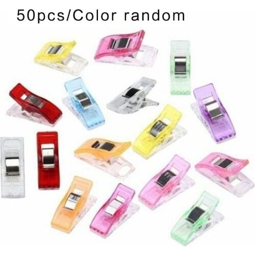 100Pcs Colorful Sewing Craft Quilt Binding Plastic Clips Clamps Pack For Patchwork Decoration Clamp Clothes Clip Sewing Tools