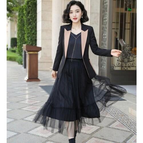 Female Skirt Suits for Women Business Suits Work Wear Sets Office Ladies Black Blazer OL Styles