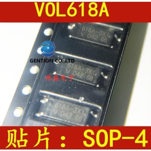 10PCS VOL618A-2T VOL618A-3 VOL618A 2.54mm SOP-4 output photoelectric coupling in stock 100% new and original