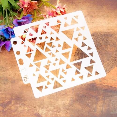 14*13CM Geometry DIY Cake Scrapbook Stencils Hollow Embellishments Printing Lace Ruler Valentines Day