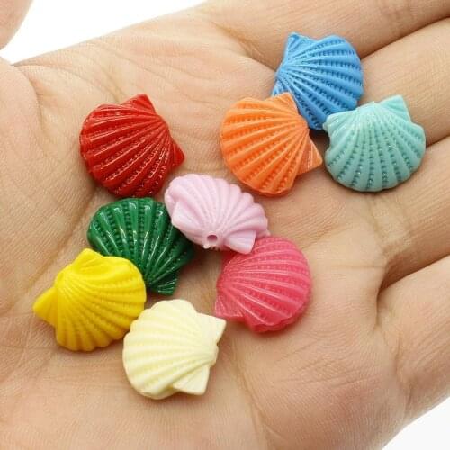 20pcs Natural Stone Coral 11~15mm Shell Shape Loose Beads for Charms Womens Jewelry Making DIY Necklace Earrings Accessories