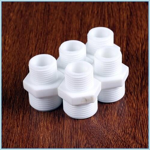 5PCS 1/2''to3/4'' Male BSP Thread Pipe Fitting Nylon Plastic Straight Connector Aquarium RO Water Filter Reverse Osmosis System