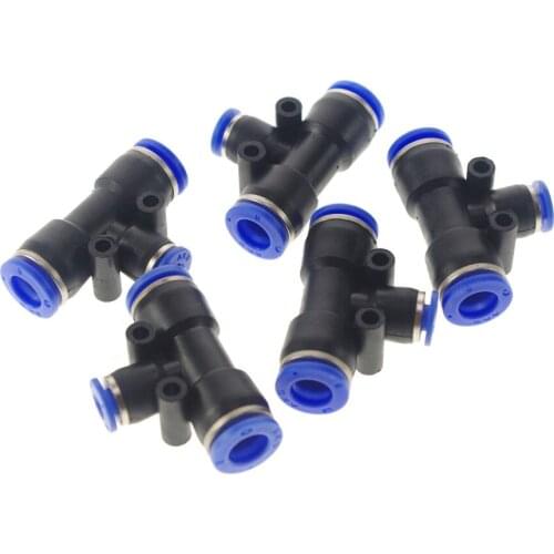 5PCS Pneumatic Unequal Fittings Push In Connector Tee Reducer Tube OD 10x10x6mm