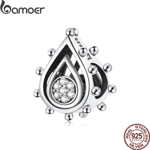Bamoer Authentic 925 Sterling Silver Lotus Bud Charm for Original Silver DIY Bracelet Bangle jewelry Making beads SCC1723