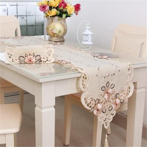 Elegant Printed Table Runner Classical Embroidered European Rectangular Tablecloth For Home Table Decoration