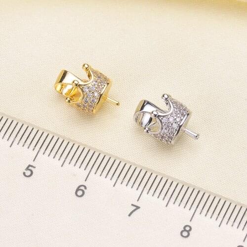 Crown Shape Exquisite Pearl Pendant Mountings, Pendant Findings, Pendant Settings Jewelry Parts Fittings Women Accessories