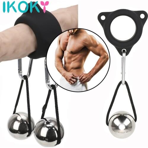 IKOKY 28MM/32MM Metal Gravity Ball Male Glans Penis Exercise Sex Toys Sex Toy for Men Cock Ring Lasting Enhance