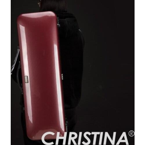 Italy Christina violin case High quality 4/4 violin carbon fiberglass pink color Violin accessories with two bows holders