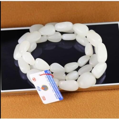 Chinese Popular fashion xinjiang hetian white jade necklace free shipping