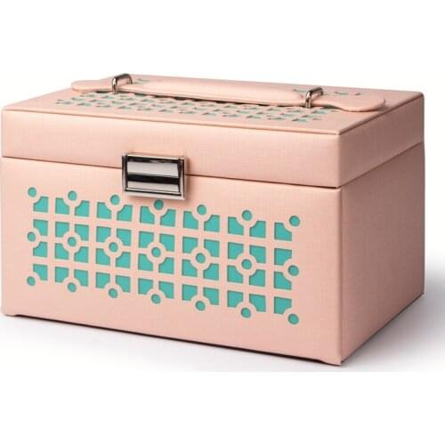 Mini stud earrings ring Jewelry Box with logo Pu Leather With Zipper White Travel Portable caja de joyas