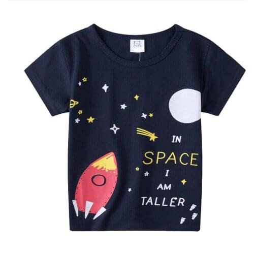 2021 New Boys Tees Children summer T-shirts cartoon material tops kids short sleeve clothing