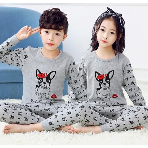 New Winter Cotton Kids Pyjamas Clothing Suit Boy Girl Sleepwear animal Cartoon Nightwear Pajama Set Baby Inflant Toddler Clothes