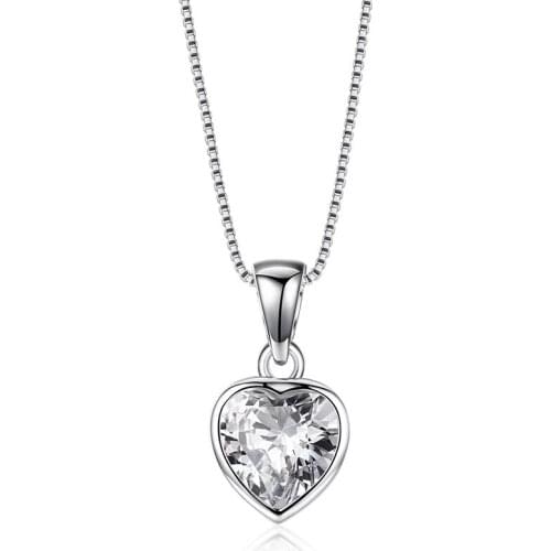 New Brand TracysWing Austrian AAA Zirconia White Gold Color Fashion Heart Pendant Necklace Vintage #SN685