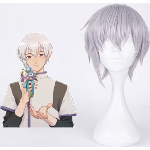 Game Morning make System Makes Cosplay Wig SEI Cosplay Wig Short Purple Straight Synthetic wig Cosplay Accessories Cosplay Hair