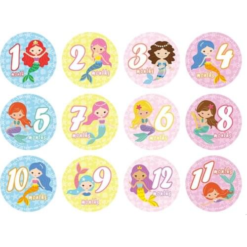 First Year Monthly Milestone Photo Sharing Newborn Baby Boy Girl Belly Stickers 1-12 Months for Photo Keepsakes BX0D