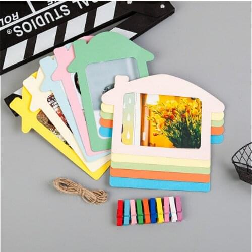 3inch DIY Flim Hanging Wall Picture Paper Photo Album Kraft Frame+Rope+Clips house Christmas Style decoration