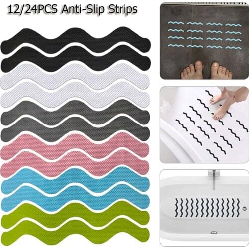 Bathtub Transparent Anti Slip Strips Wave-shaped Color Bathroom Anti-slip Strip Tile Anti-slip Sticker Waterproof Safety Strips