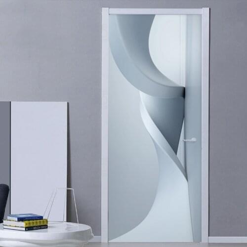 PVC Self-Adhesive Door Sticker 3D Stereo Abstract Geometric Space Wallpaper Living Room Study Waterproof Home Decal 3D Stickers