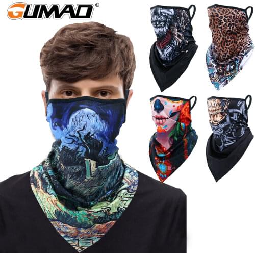 Hiking Scarf Halloween Bandana Face Mask Cycling Scarves Sport Neck Cover Gaiter Headband Skull Leopard Printed Masks Men Women