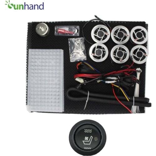 Ventilated seat cushion with 6 fans/seat Universal Round switch ( nickel plated fans)