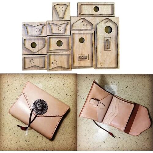 Japan Steel Blade wooden dies Leather craft DIY folded wallet die cutting knife mould hand/machine punch tool set