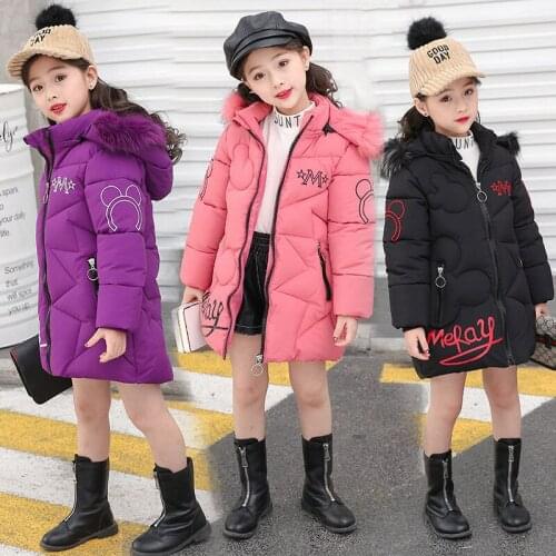 Girl Winter Coat 2021 New Fashion Children Winter Jacket Kids Clothes Warm Thick Hooded Long Down Coats Teenage Parkas Outerwear