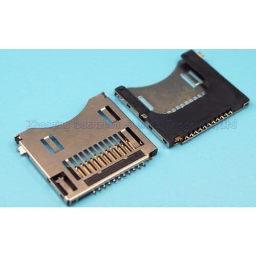 10pcs/lot MiNi SD card holder 11P with switch Normally closed SD card slot memory card reader