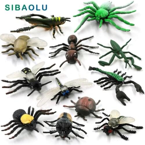 12pc Insect Fly Spider Ant Mantis Scorpion figurine Animal model home decor miniature fairy garden decoration accessories modern