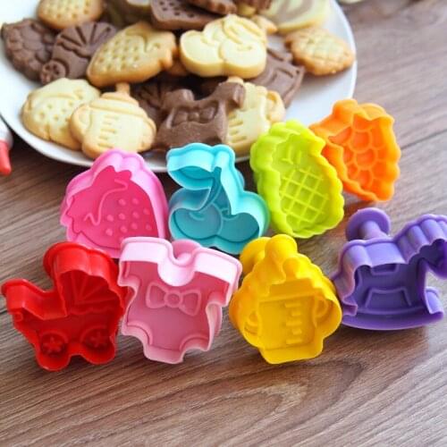 3 Pcs Choice Animal Cartoon Patterns For Children Cookie Press Stamp Embosser Cutter Fondant Mould Cake Baking Molds Tools
