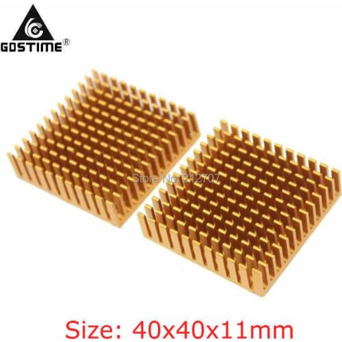 5 Pieces/Lot Gdstime 40x40x11mm CPU IC Radiator Fins Aluminum Golden Cooler Heatsink Heatsinks