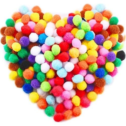 500Pcs 2cm/2.5cm Assorted Colors Art Pompoms Fuzzy Pom Poms Balls for Hobby Supplies and DIY Creative Crafts Project Decorations