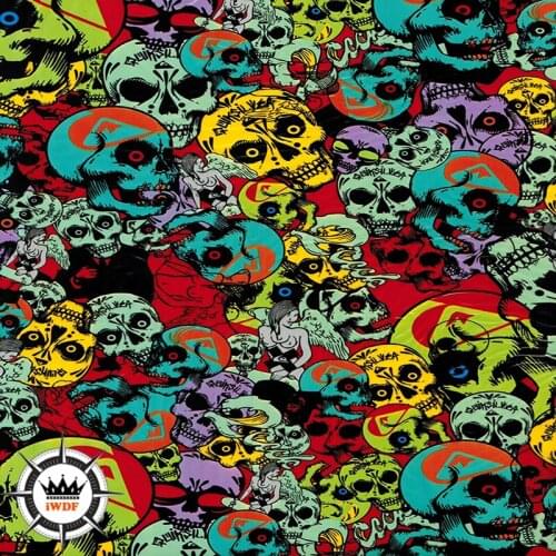 6.6ft/19.7ft/33ft length hydrographic film Width 1.6ft water transfer printing film skull H776