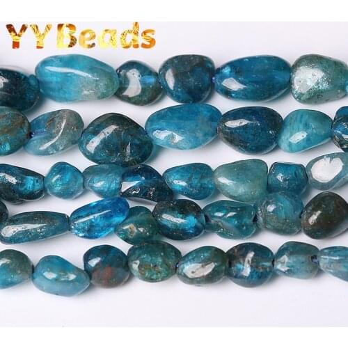 8x10mm Natural Irregular Blue Apatite Stone Beads Loose Charm Beads For Jewelry Making Necklaces Bracelets For Women Accessories