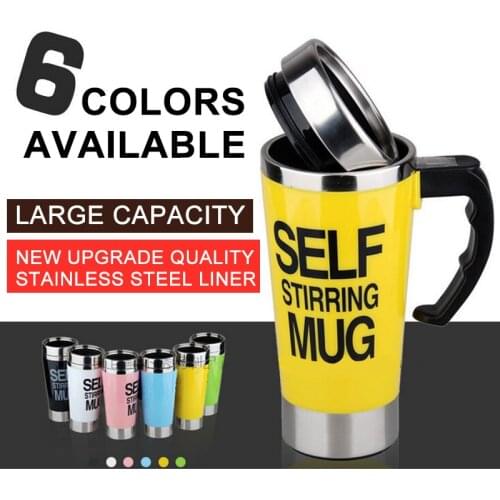 500ml Coffee Milk Automatic Mixing Cup Self Stirring Mug Stainless Steel Thermal Cup Electric Lazy Smart Double Insulated Cup