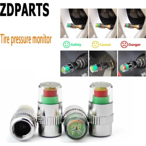 ZDPARTS 4X Car Tire Wheel Valve Caps Warning Pressure Covers For Opel Astra J G Insignia Vectra c Peugeot 307 206 308 407 207