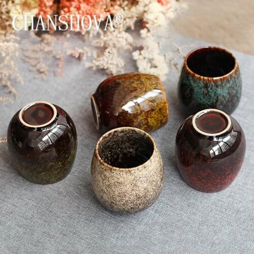 CHANSHOVA 130/150ml Chinese retro Ceramic teacup Kiln change texture High Temperature Firing coffee mug China Porcelain H338