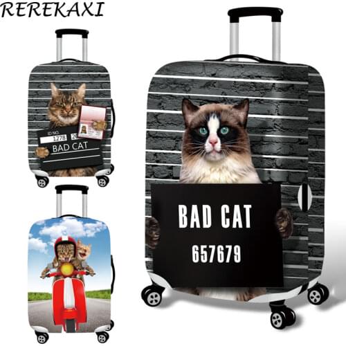 3D Cat Suitcase Case Cover Luggage Elastic Protective Covers Dust 18-32Inch Baggage Trolley Trunk Dust Cover Travel Accessories