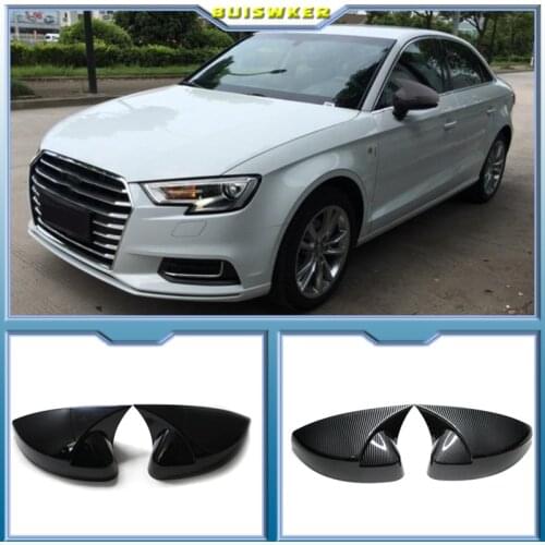 For Audi A3 S3 8V RS3 2013 2014 2015 2016 2017 2018 2019 RearView Mirror Case Cover Carbon fiber pattern or Black Cover
