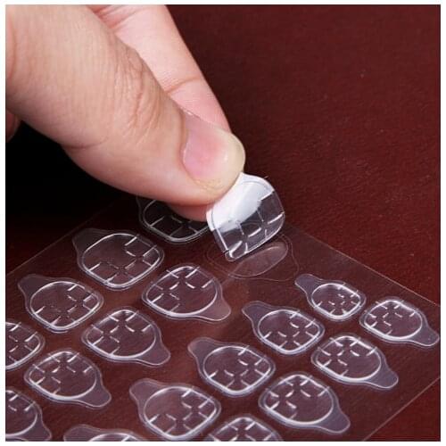 120pcs Double Side Adhesive Glue Sticker Sticky Tape Transparent Nail Glue For Fake False Nails Art Decoration Tools DIY