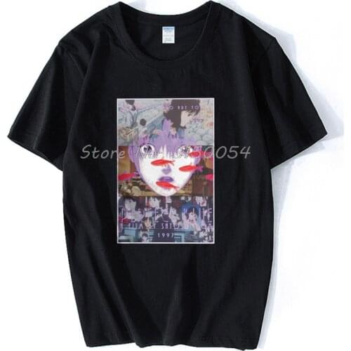 Perfect Blue Satoshi Kon Tshirt Classic O-Neck Anime Cotton T-Shirt Men Casual O-neck Tshirt Hip Hop Tees Harajuku
