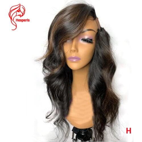Hesperis Highlight U Part Human Hair Wigs 1x3" Body Wave Brazilian Remy Hair Ombre U Part Wigs For Women Side Part 150 Densty
