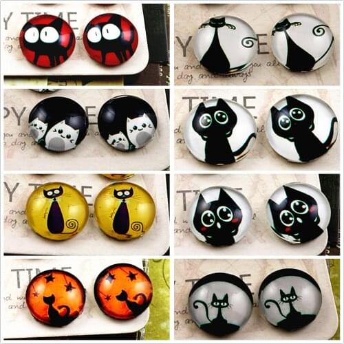 8 Types Hot Sale 20pcs 12mm Handmade Photo Glass Cabochons